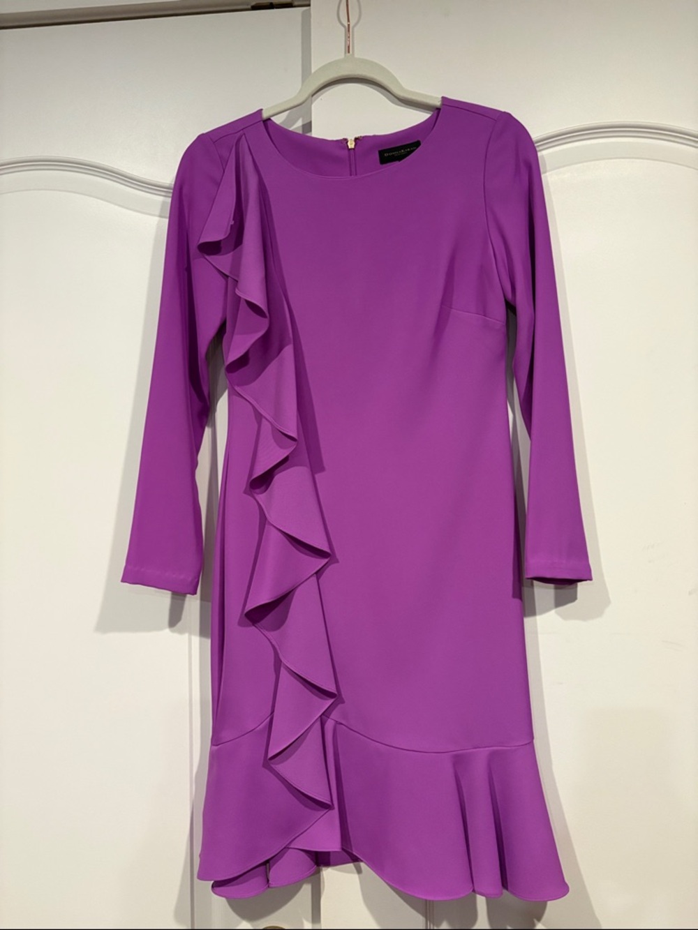Donna Karen purple long sleeve dress